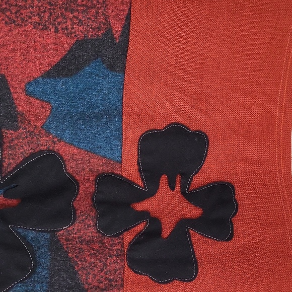 Cfait Pour Vous Paris Burnt Orange Sweater dress Geometric Cowl neckline - Picture 6 of 13